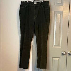 L.L. Bean Women’s Plus Size Dark Green Classic Corduroy Cotton Pants